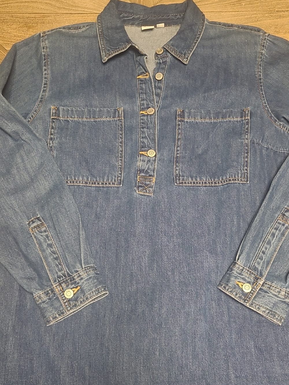 GAP Blue Denim Shirt Dress - Picture 5 of 8